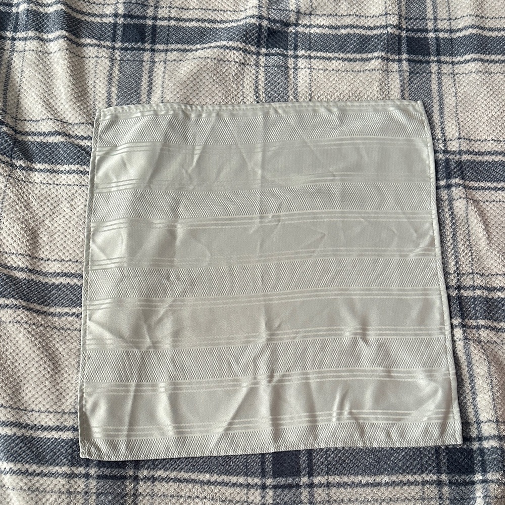Set of 4 Elegant Silver Fabric Napkins